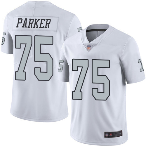 Men Oakland Raiders Limited White Brandon Parker Jersey NFL Football #75 Rush Vapor Untouchable Jersey